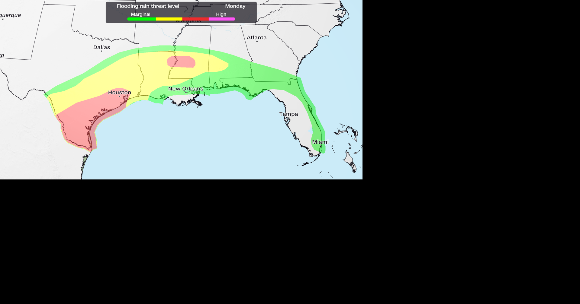 Major flood threat for Texas and Gulf states this week as potential tropical system supercharges heavy rain