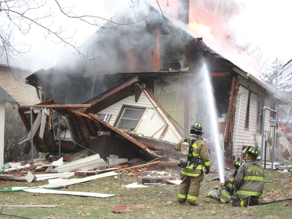 Firefighters respond to house fire following explosion
