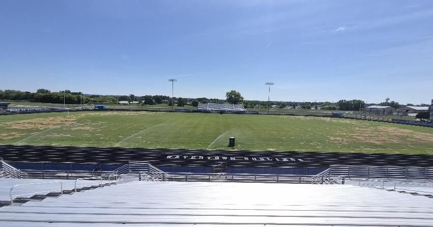 Grounds crew 'aggressively' tackling football field