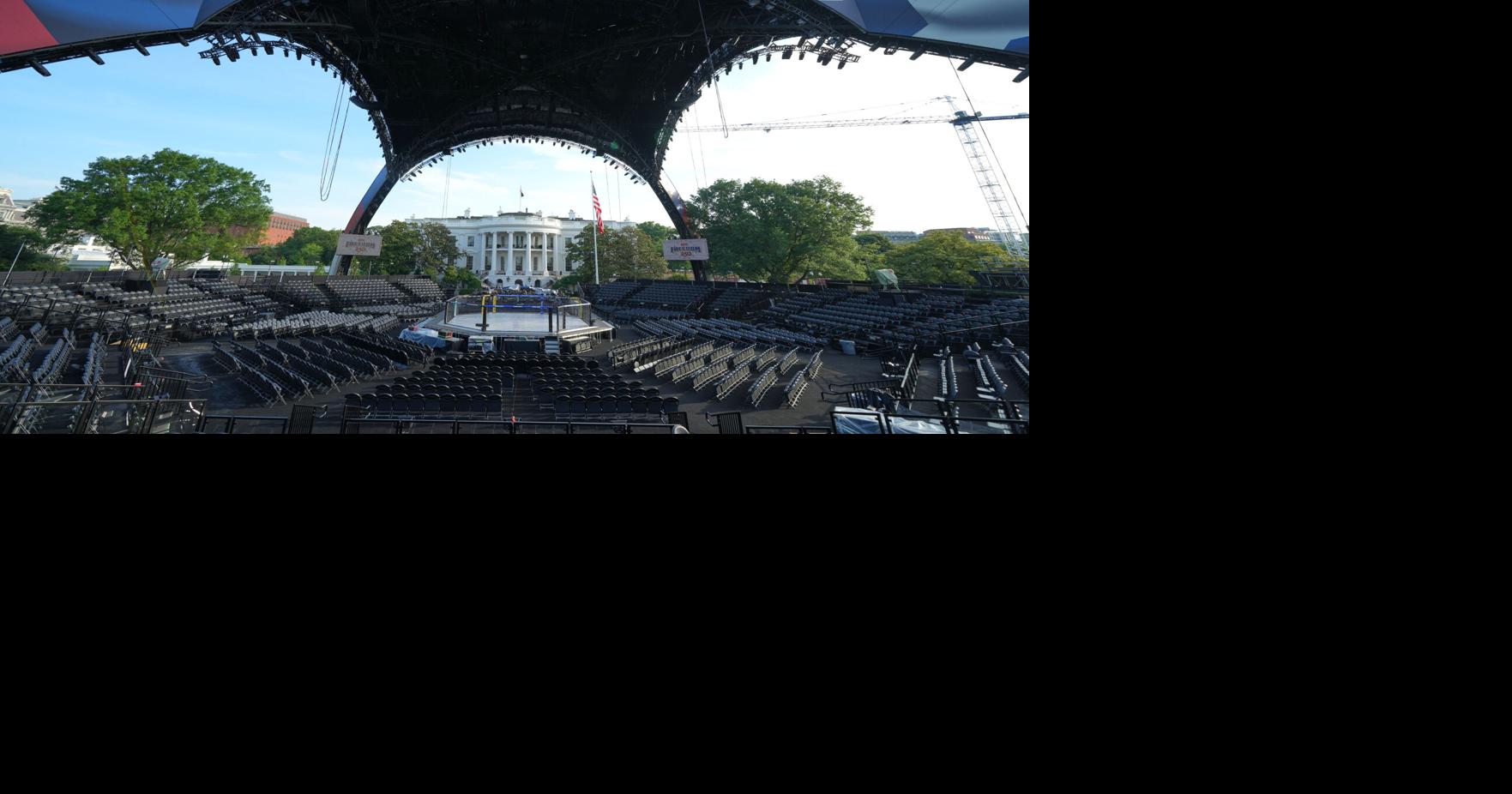 An octagon on the White House lawn for Trump's 80th birthday and the nation's 250th, in photos