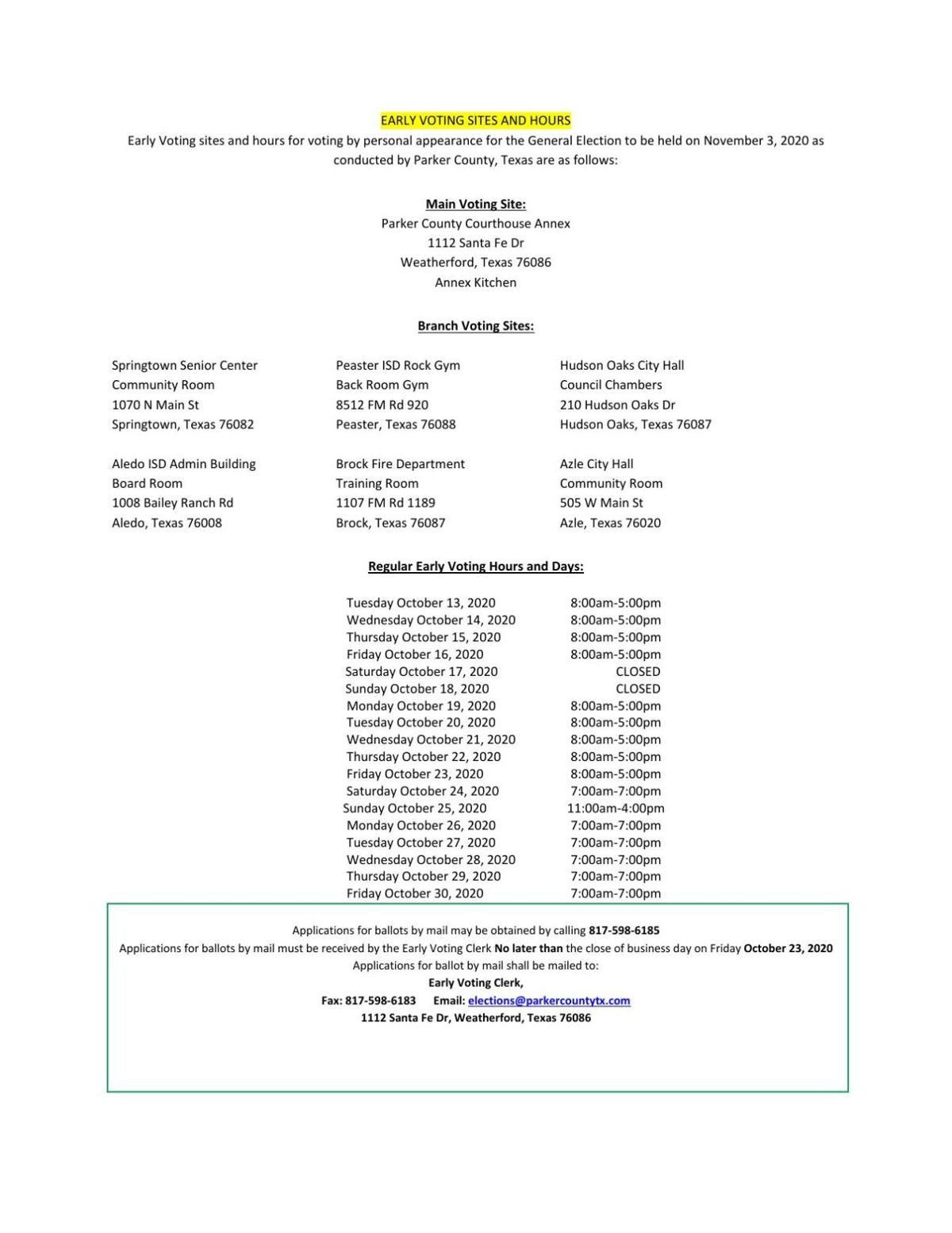 Parker County Sheriff S Race Heats Up Early Voting For Nov 3 Election Begins Tuesday Local News Weatherforddemocrat Com