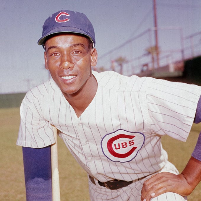 Ernie Banks of the Chicago Cubs. Editorial Photography - Image of