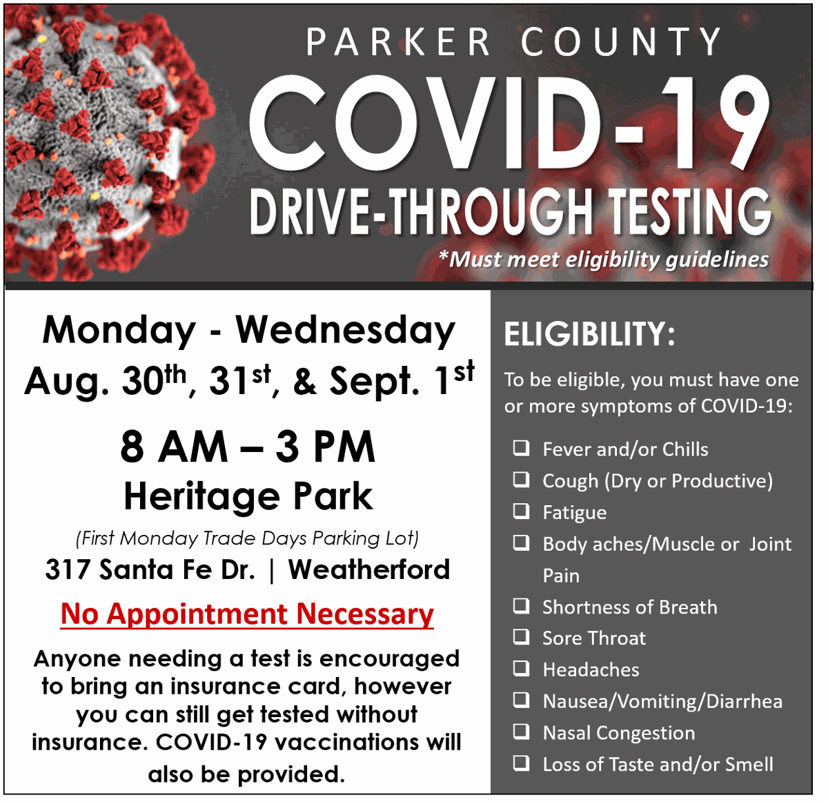 Palo Pinto Hospital Capacity Trending Upward Heritage Park Testing Vaccinations Continue Through Wednesday News Weatherforddemocrat Com Palo Pinto Hospital Capacity Trending Upward Heritage Park Testing Vaccinations Continue Through Wednesday News Weatherforddemocrat Com