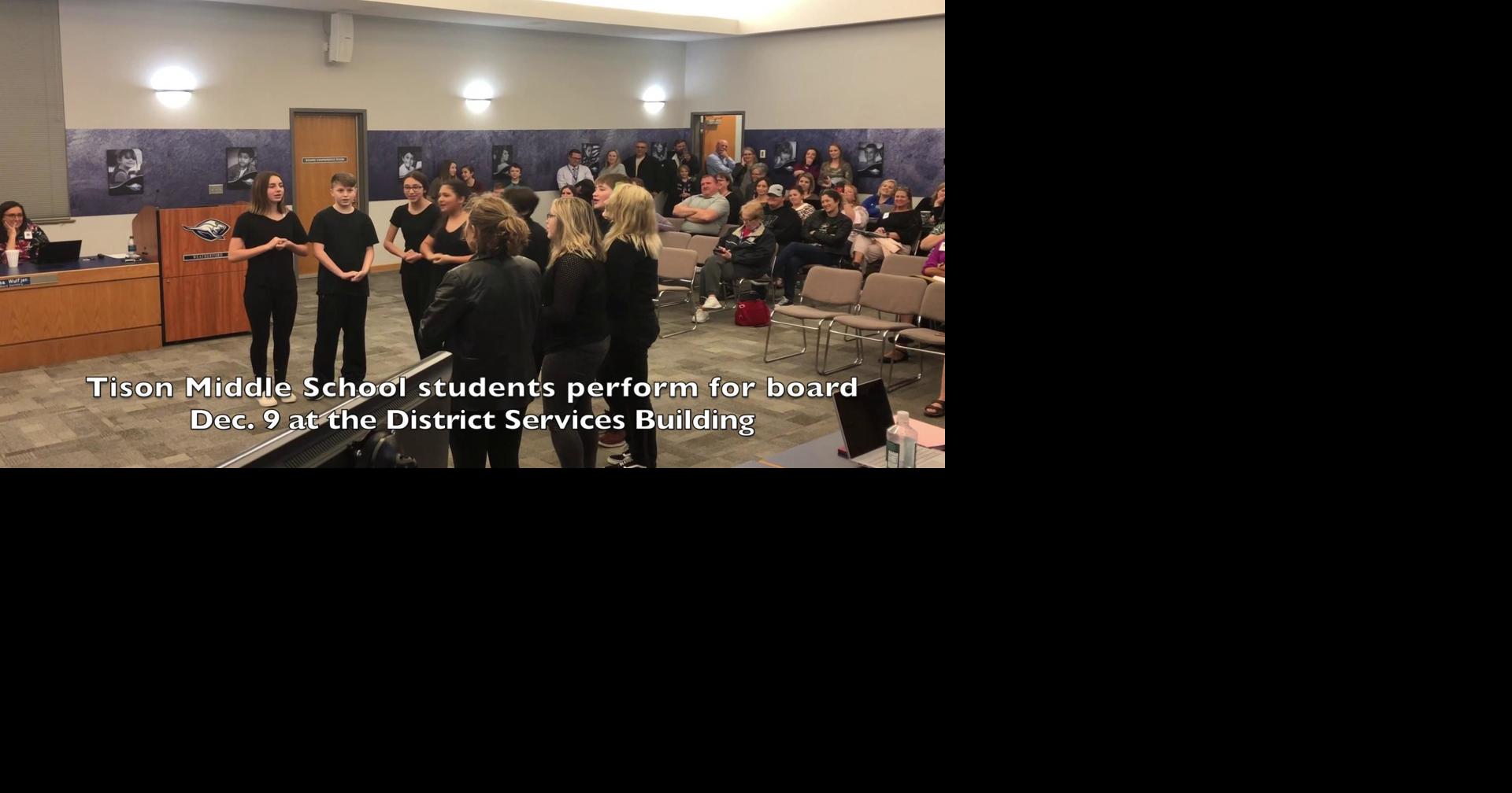 Tison Middle School students perform at school board meeting