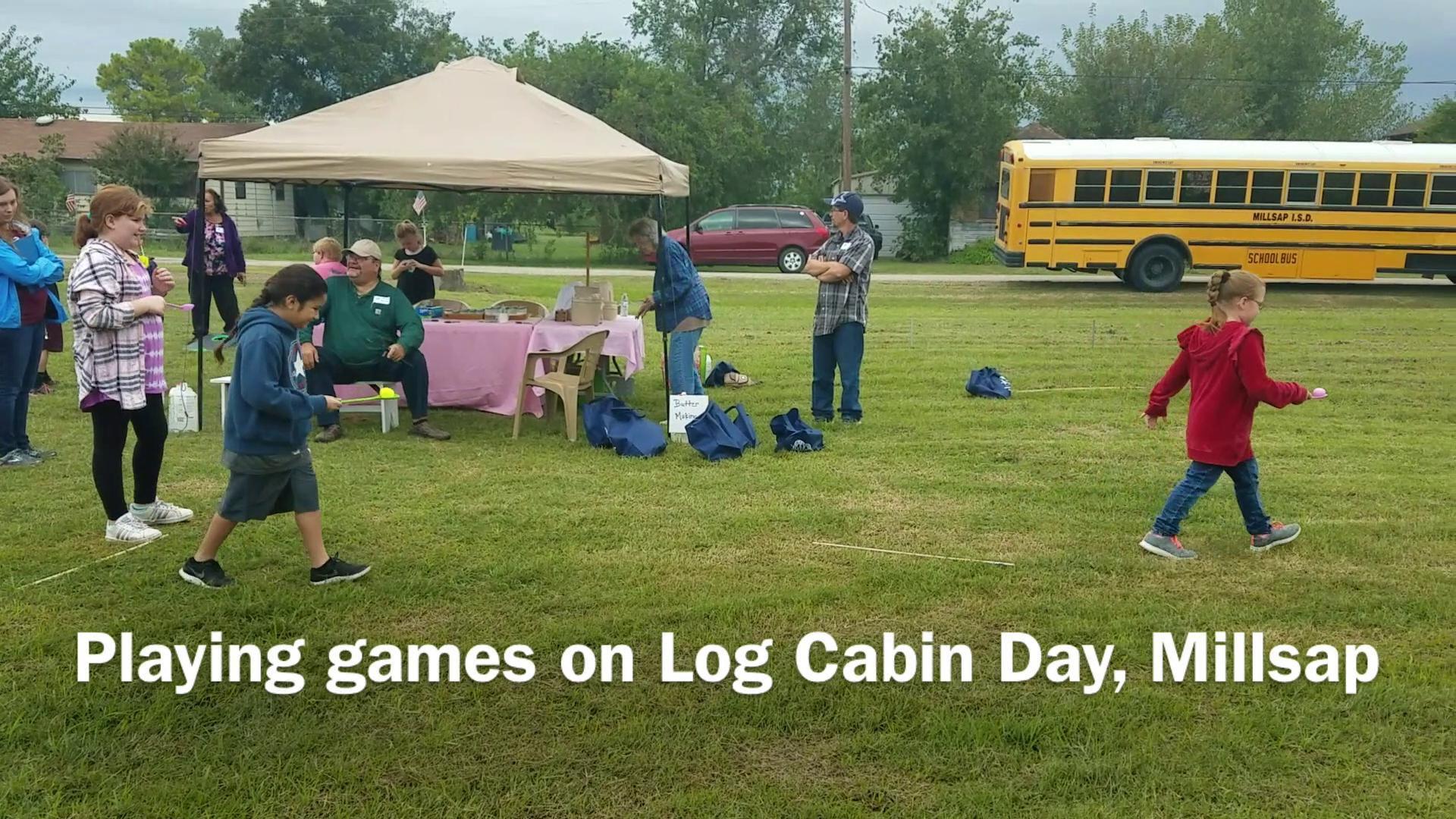 Millsap Garner Elementary Students Play Games At Log Cabin Day