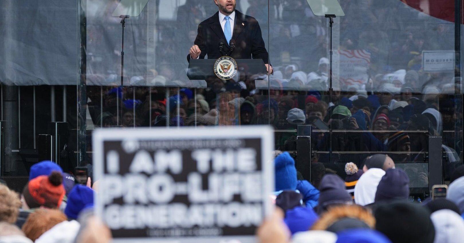 Vance touts the Trump administration record against abortion at a Washington rally