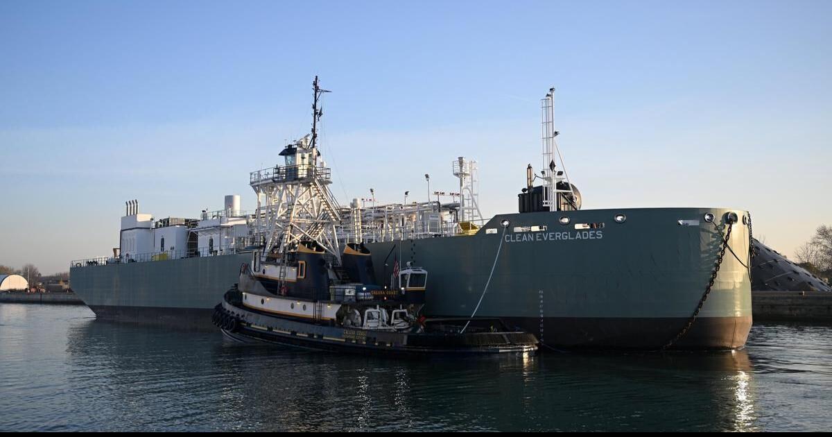 Photos: Liquid natural gas barge stops in Port Colborne