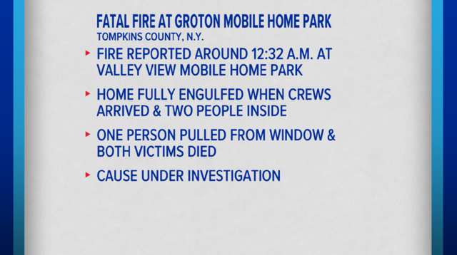 Two Killed in Early Morning Fire at Groton Mobile Home Park in Tompkins ...