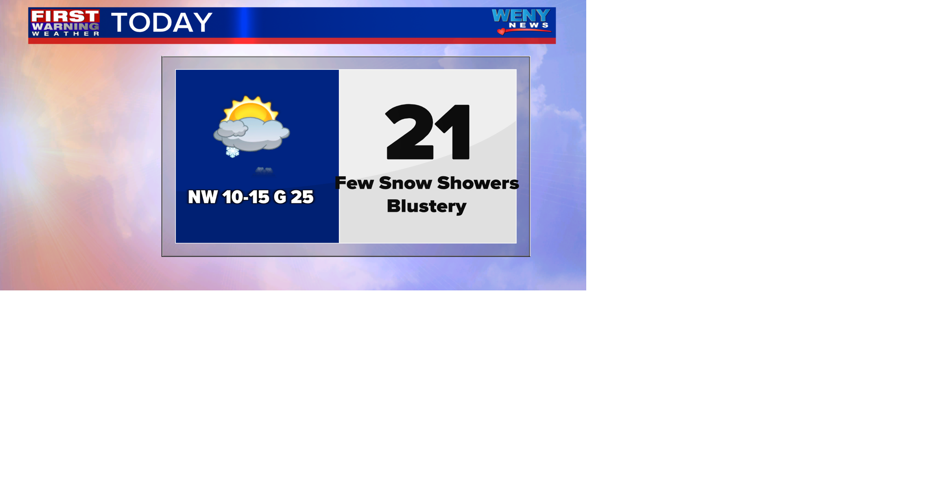 Blustery with a few snow showers | News | weny.com