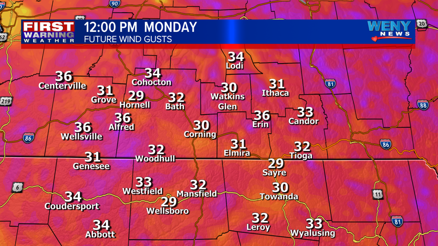 Wind gusts and snow showers continue this evening | Weather | weny.com