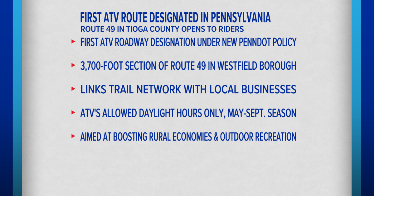 Shapiro Administration Opens First ATV Route in Tioga County ...