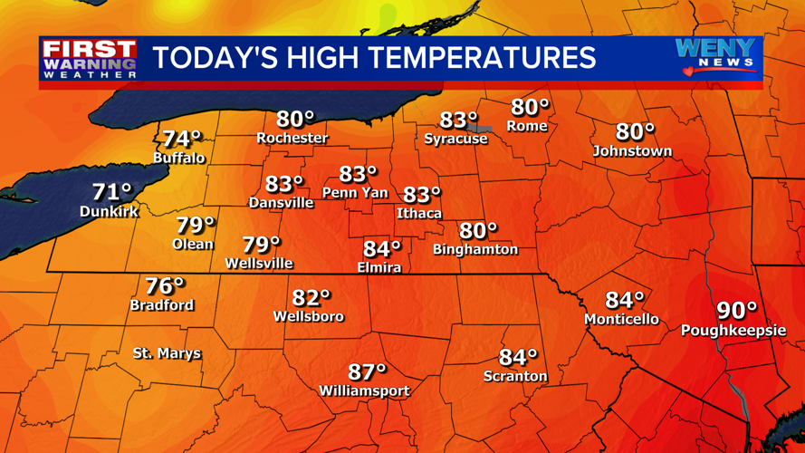 Vining Weather Map Quick rain threat looms over the Twin Tiers tonight | Weather | weny.com