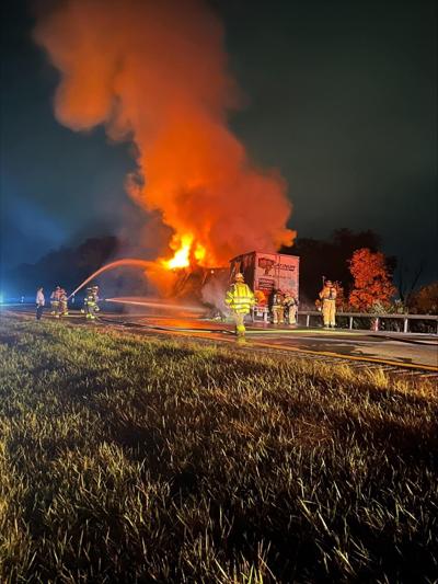Tractor-trailer engulfed in flames overnight on I-86 | | weny.com