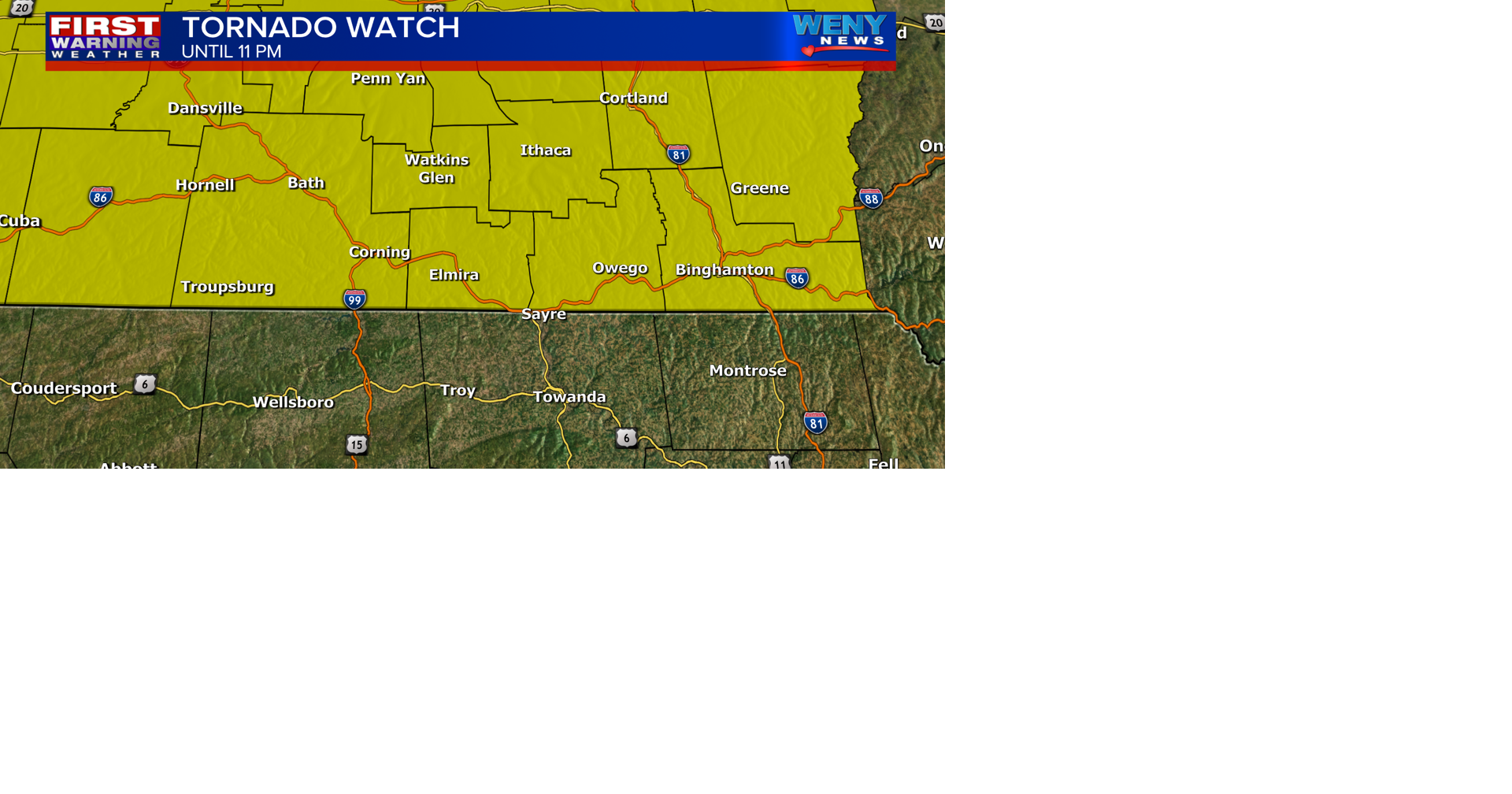 TORNADO WATCH In Effect Wednesday Night
