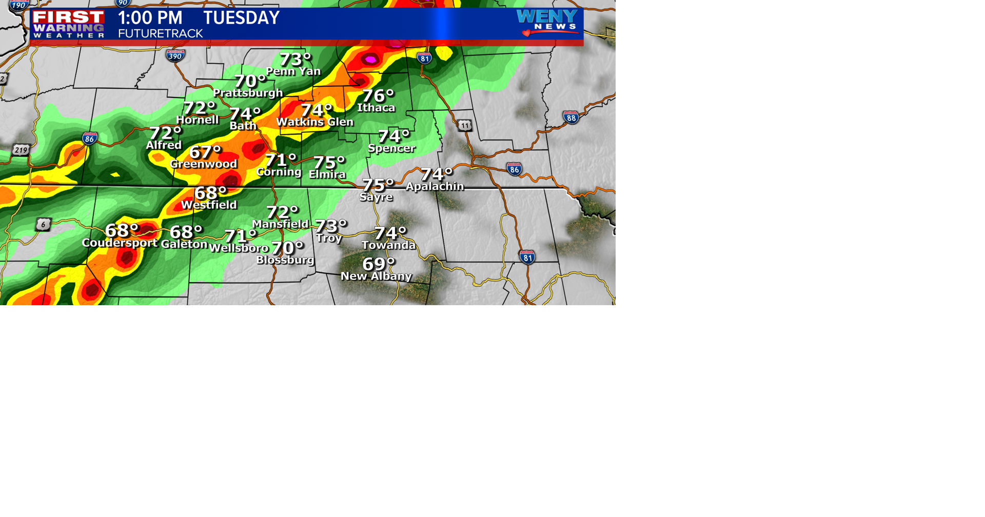 Warm with scattered showers and thunderstorms | News | weny.com