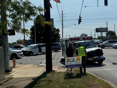 Three taken to hospital after 'chaotic' crash involving ambulance near ...