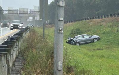 Two-car crash smashes guardrail, slows traffic on Route 11 in ...