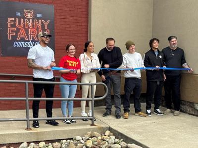 Funny Farm Comedy Club cuts ribbon at new location | Archives | wfmj.com