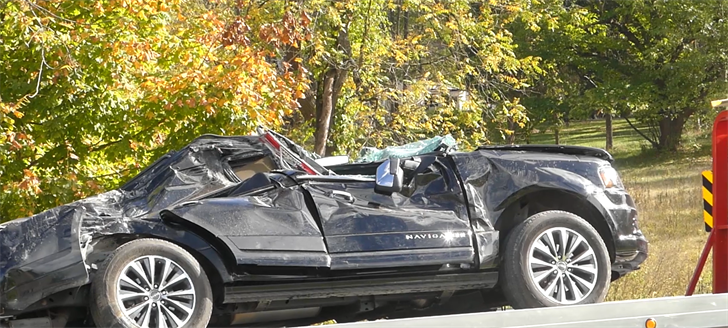 Tanker carrying sewage rolls over, car damaged in crash on Route 422 ...