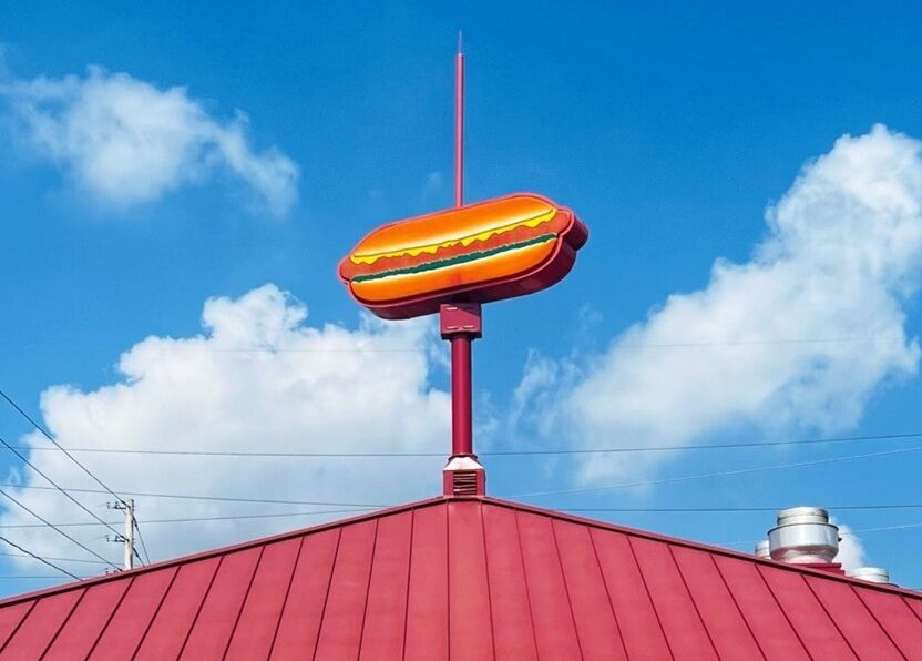 Hot dog! Wiener sign above Warren landmark to spin again | Warren