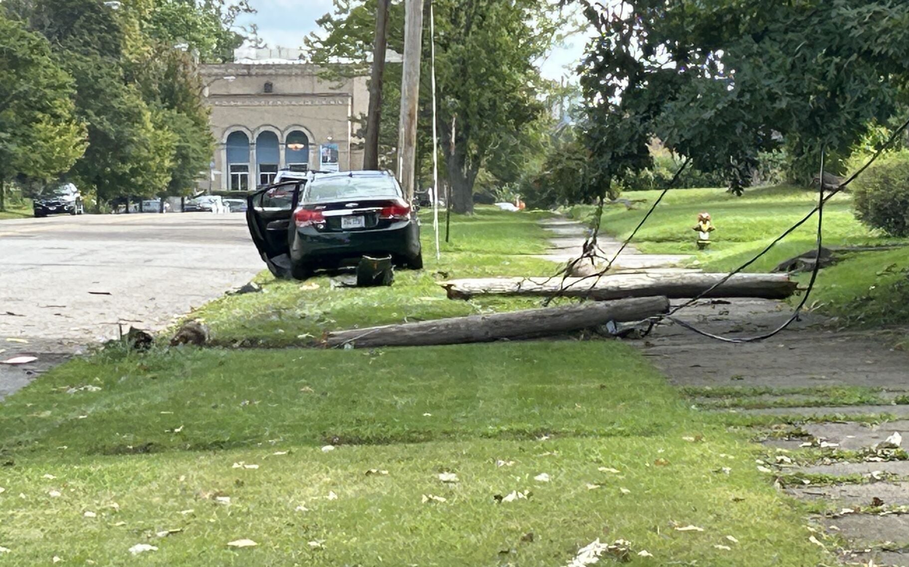 Pole, power lines scattered after Youngstown crash | Youngstown News ...