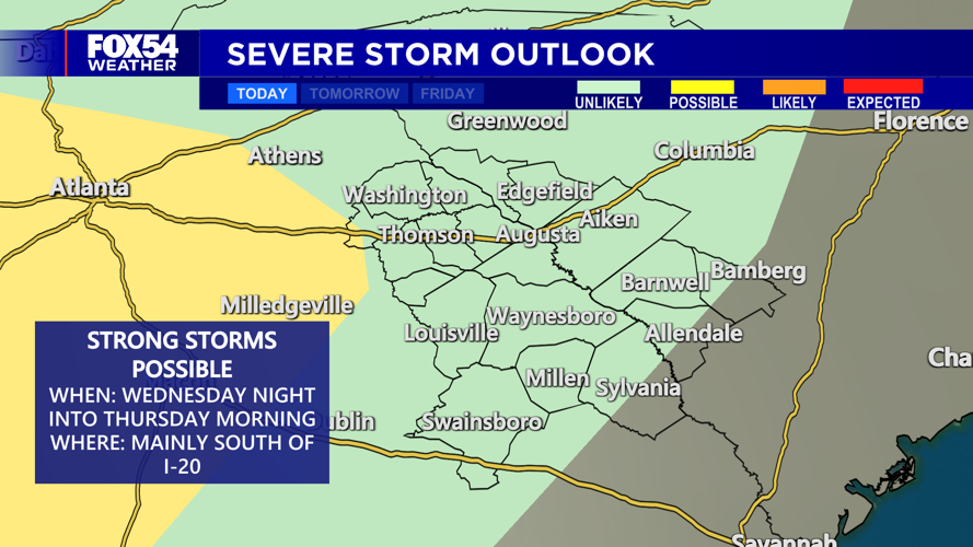 Strong Storms Possible Thursday Morning | | wfxg.com