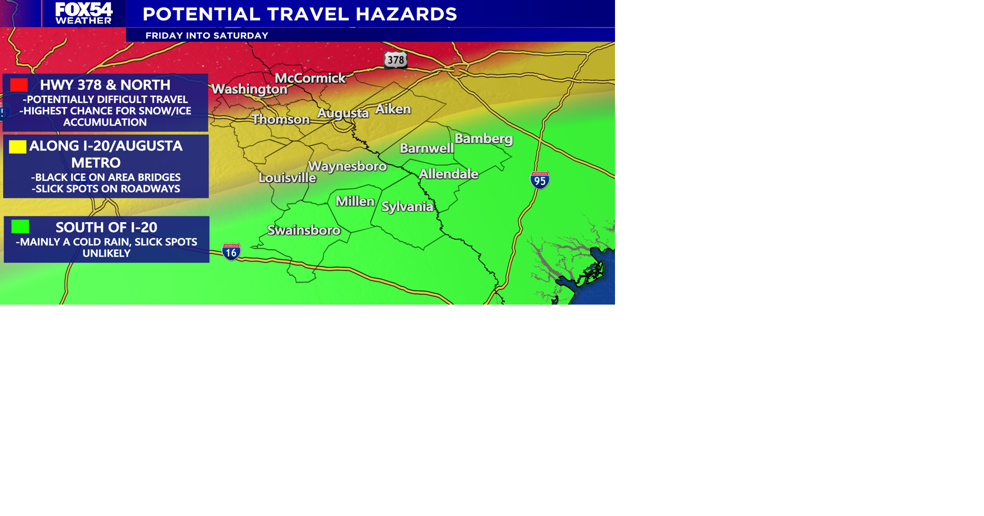 Potentially Slick Roads Friday Night-Saturday | | wfxg.com