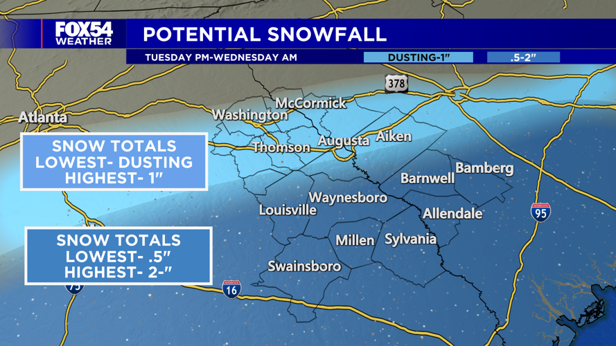 Potential Snowfall Totals | | wfxg.com