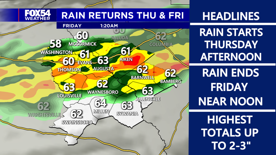 Wet weather persists through Friday morning: | | wfxg.com