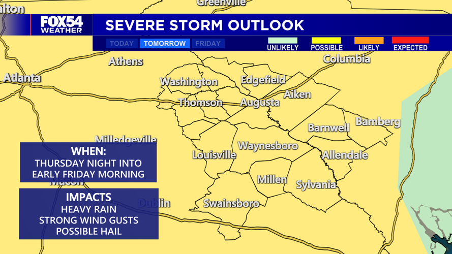 Strong Storms Possible Thursday Night | | wfxg.com