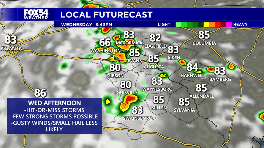 Warm with More Storms Wednesday | | wfxg.com