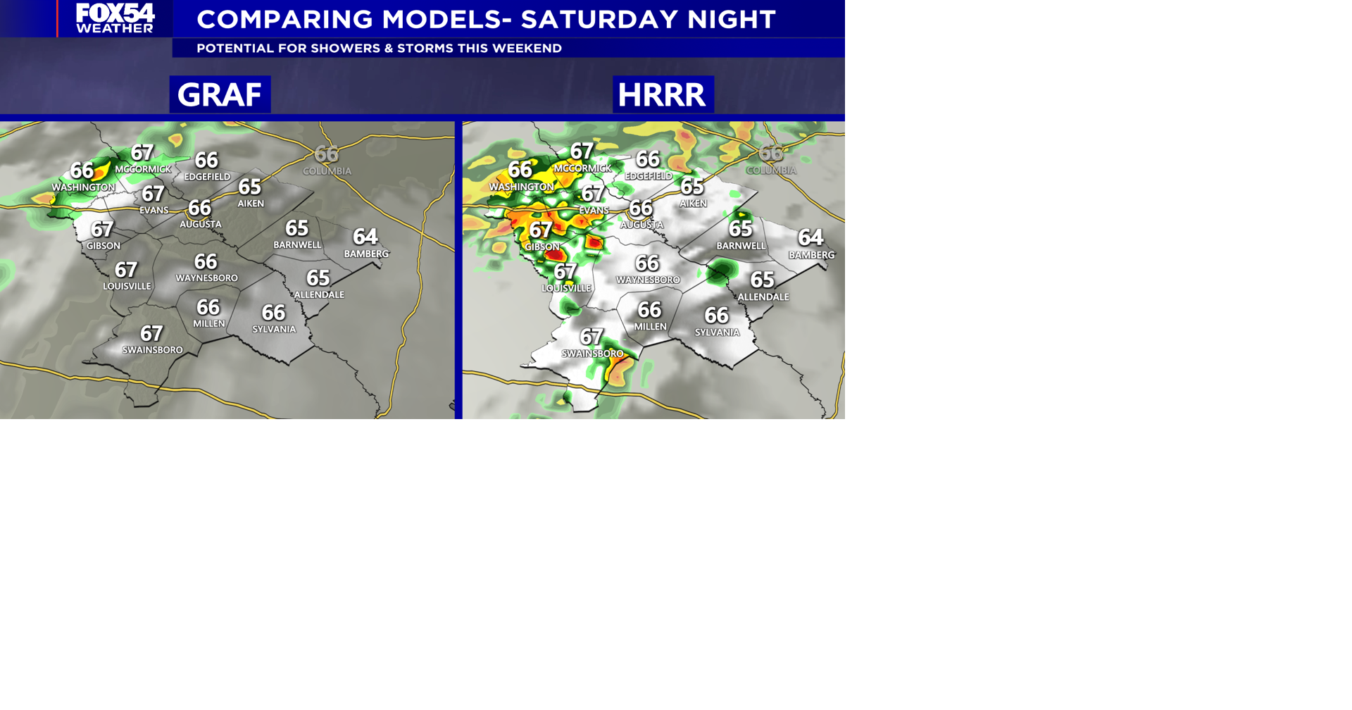 A few heavy storms possible Saturday night into early Sunday morning ...