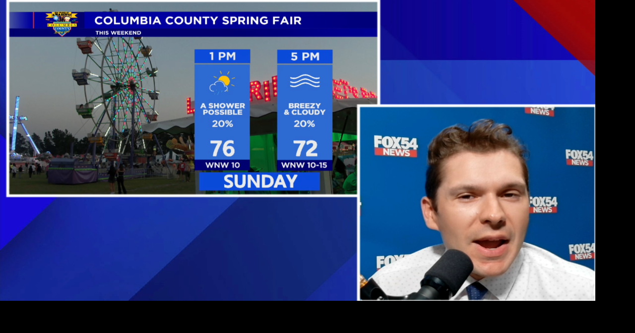 Noticeably cooler Sunday with cloudy skies and a few light showers ...