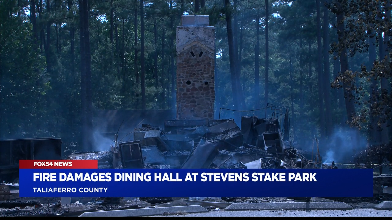 Historic group camp damaged by fire at A.H . Stephens State Park
