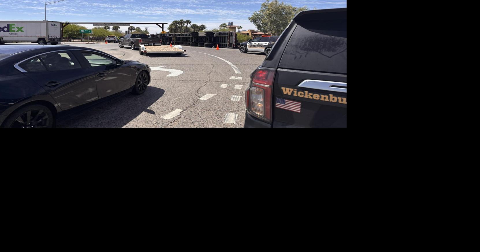 Semi truck rollover leads to closure of westbound US 60