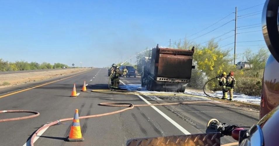 Fire crews put out garbage truck fire on US 60 near Wittmann | Free ...