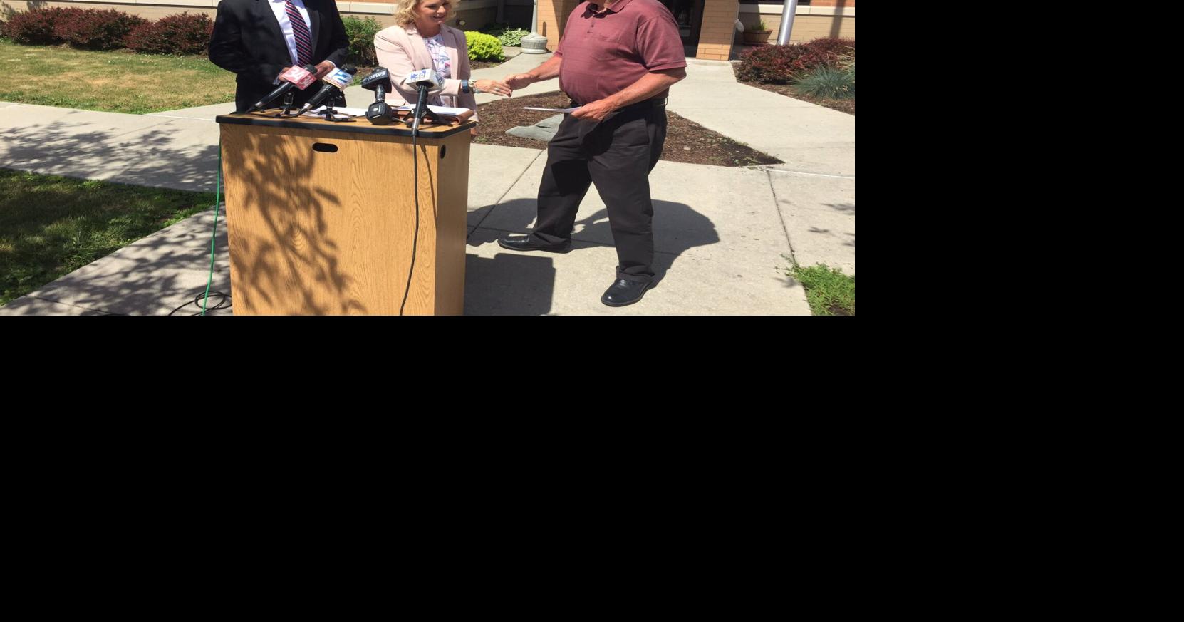 Cornwell Signs Checks From Broome County Traffic Diversion Program