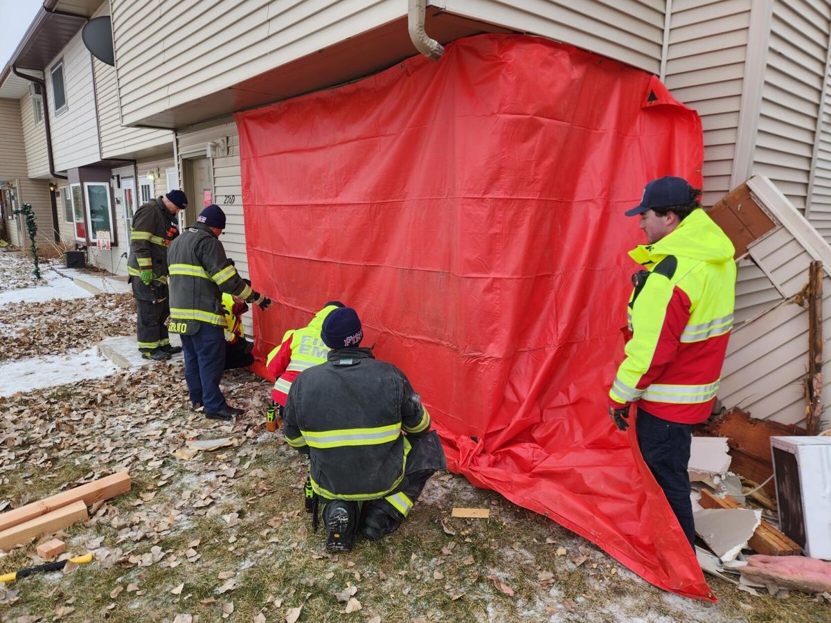 Members of the Williston Fire Department constructed a shoring to help