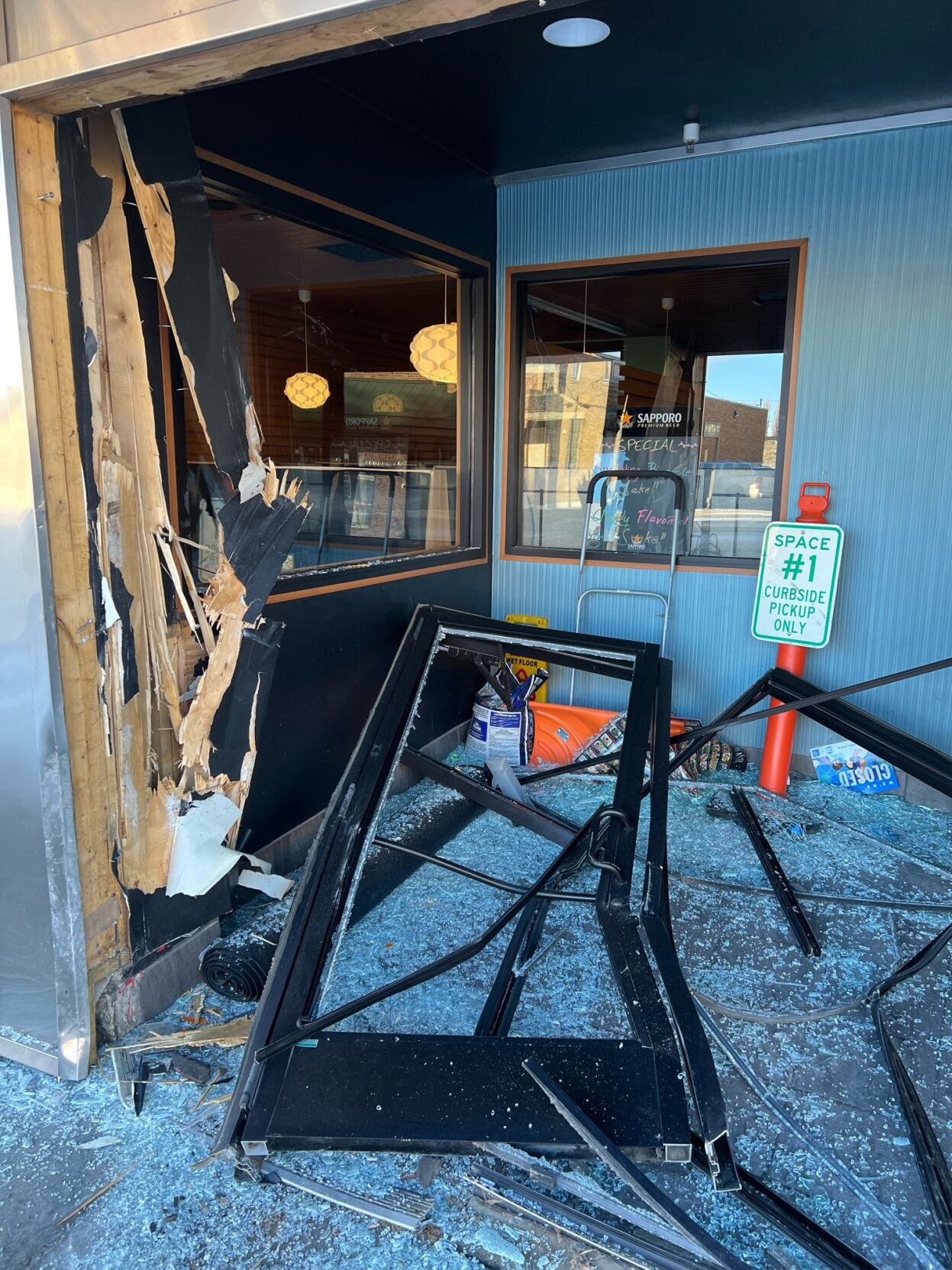 Basil Sushi damaged by hitandrun driver Local News