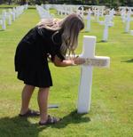 MaKenna at Lawrence's grave
