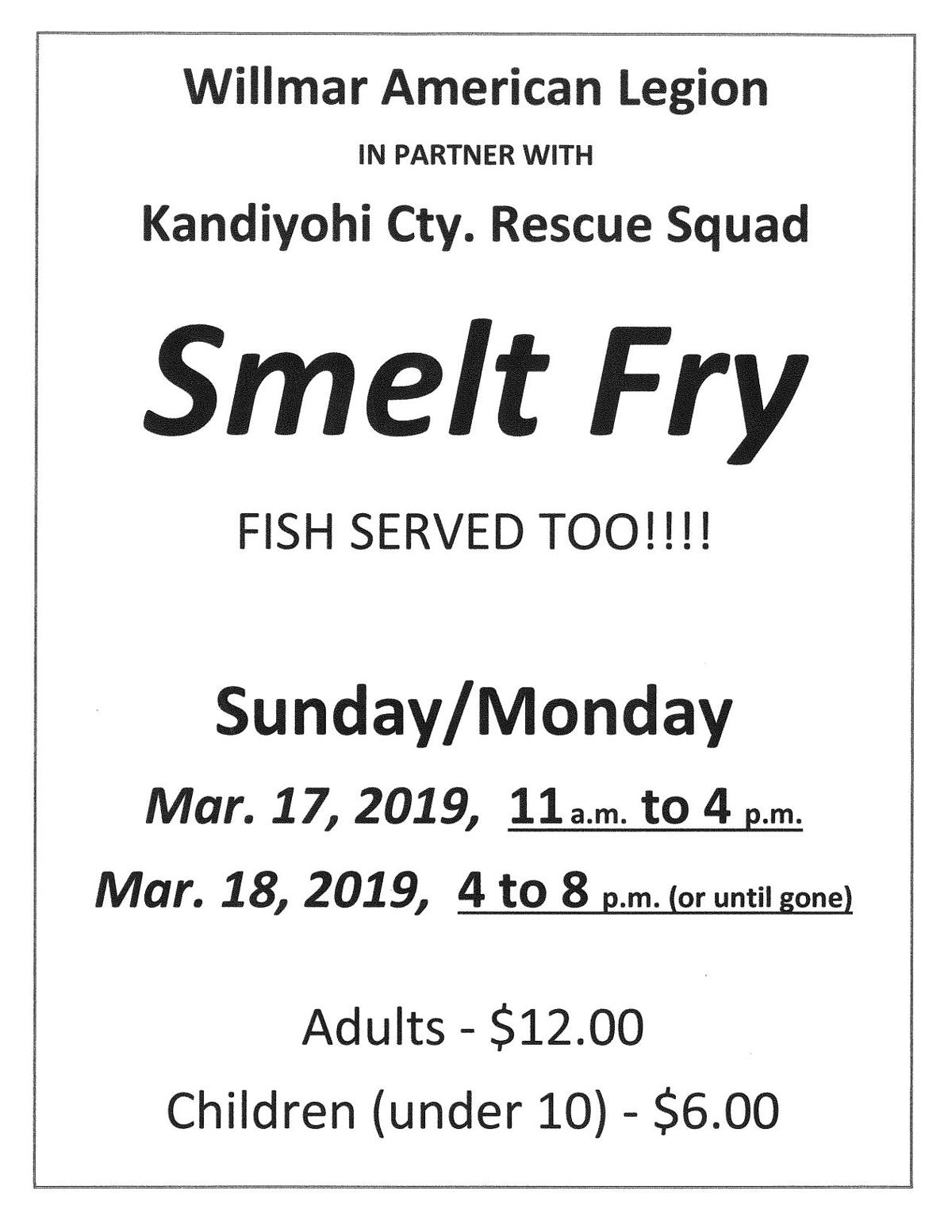 Smelt Fry | Calendar | willmarradio.com