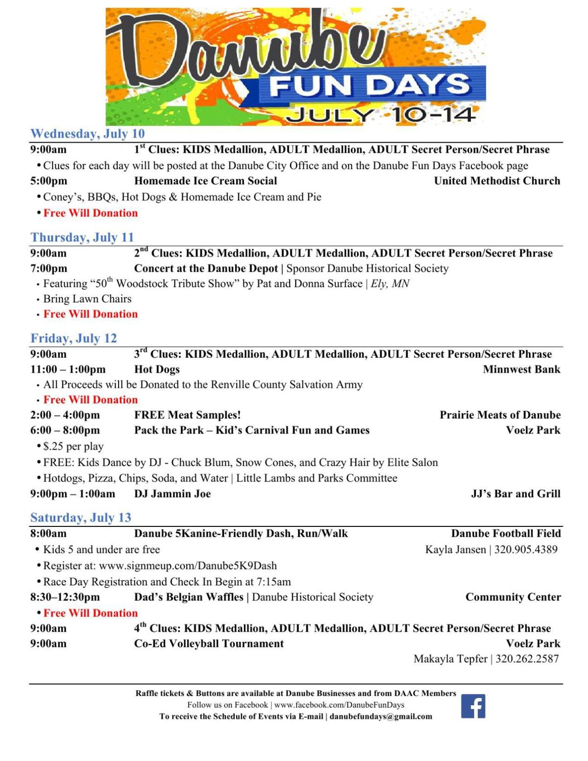 Danube Fun Days 2019 Schedule