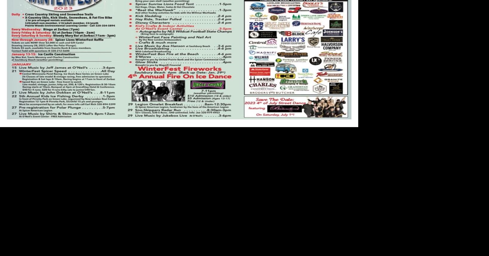 Spicer Winterfest 2023 Calendar