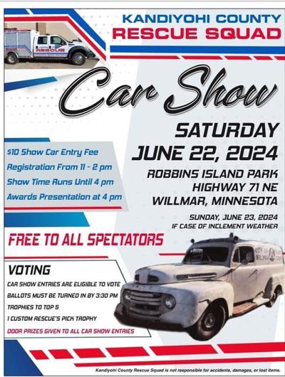 Kandiyohi County Rescue Squad Car Show (Rescheduled to Sunday June