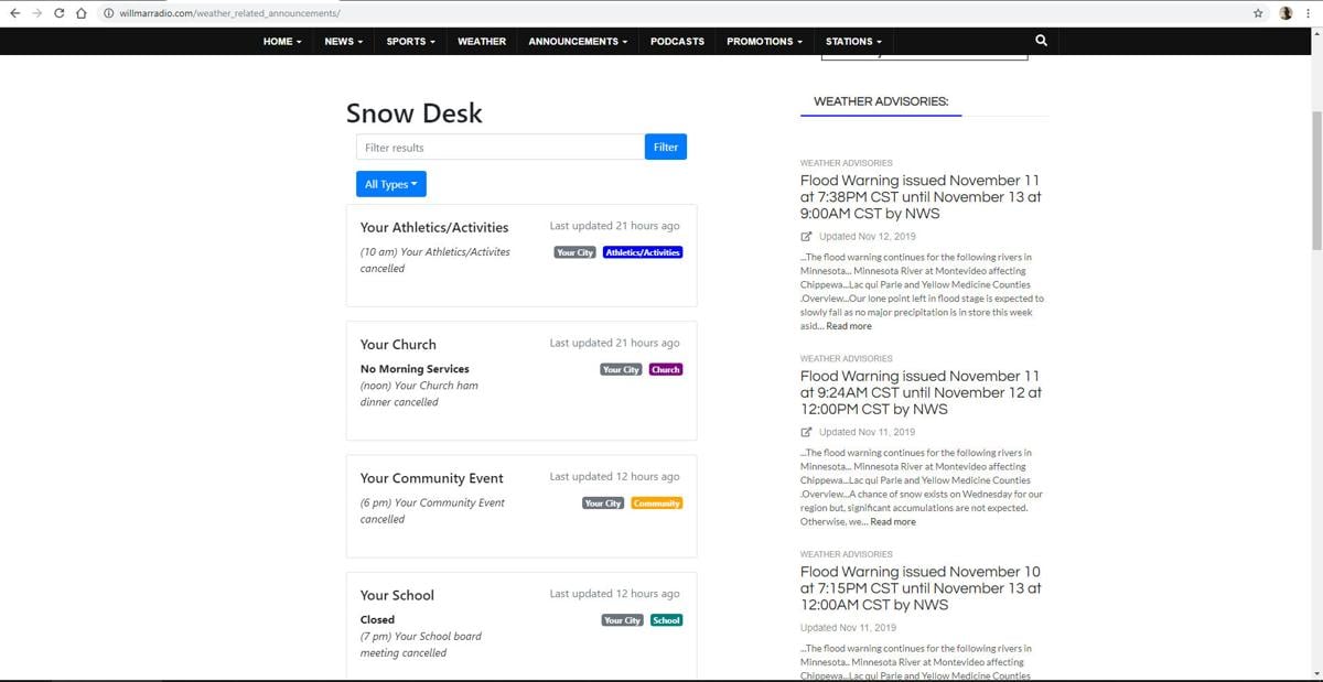 New look for Operation Snow Desk / Rain Check News