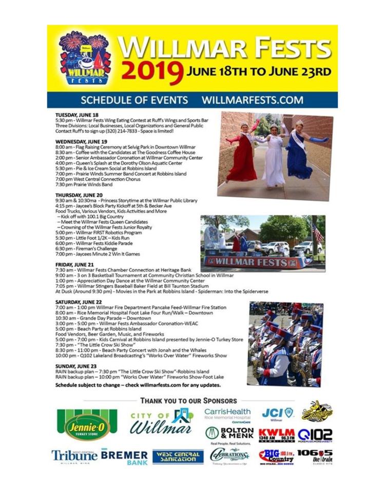 Willmar Fest Schedule 2019 Calendar