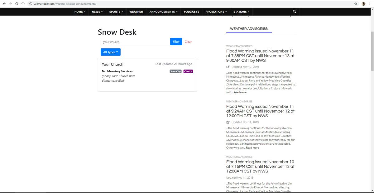 New Look For Operation Snow Desk News Willmarradio Com