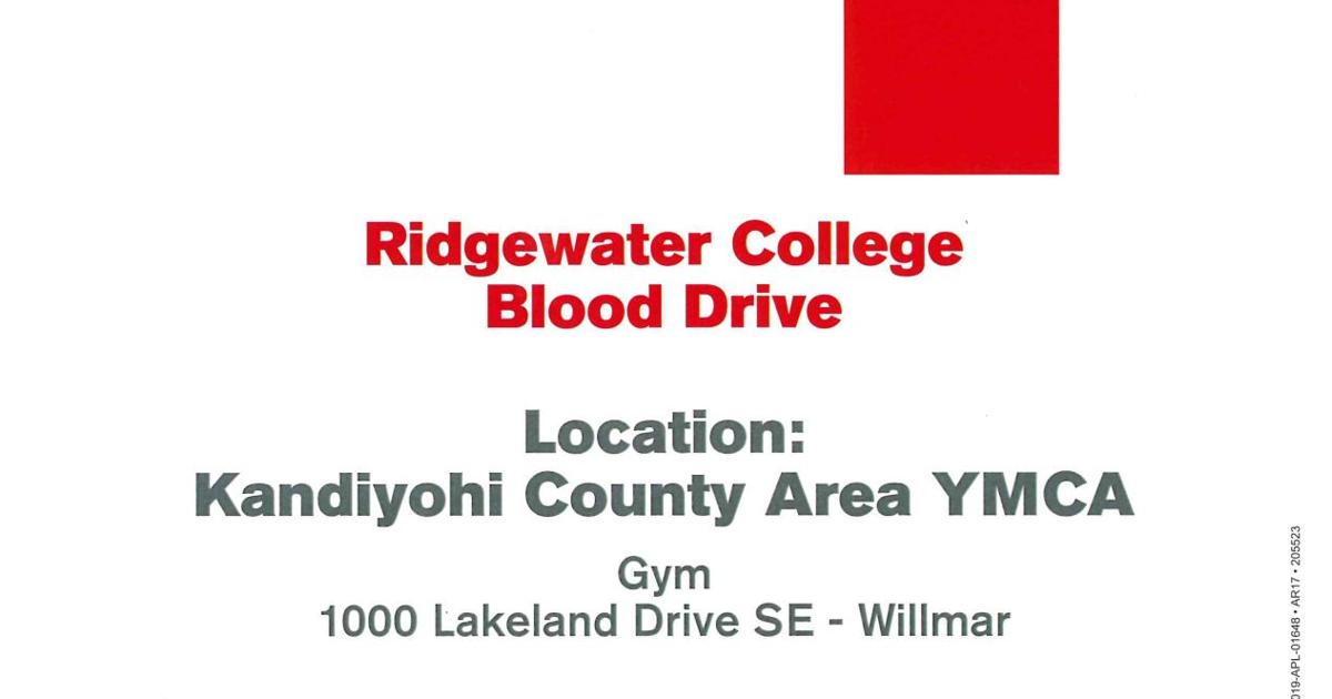 Ridgewater College "Blood Drive" Calendar