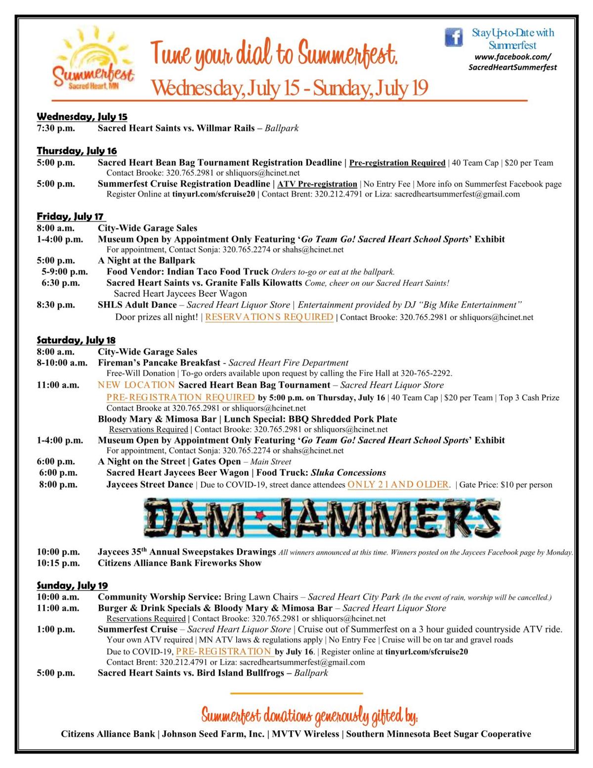 Sacred Heart Summerfest 2020 Calendar Willmarradio Com