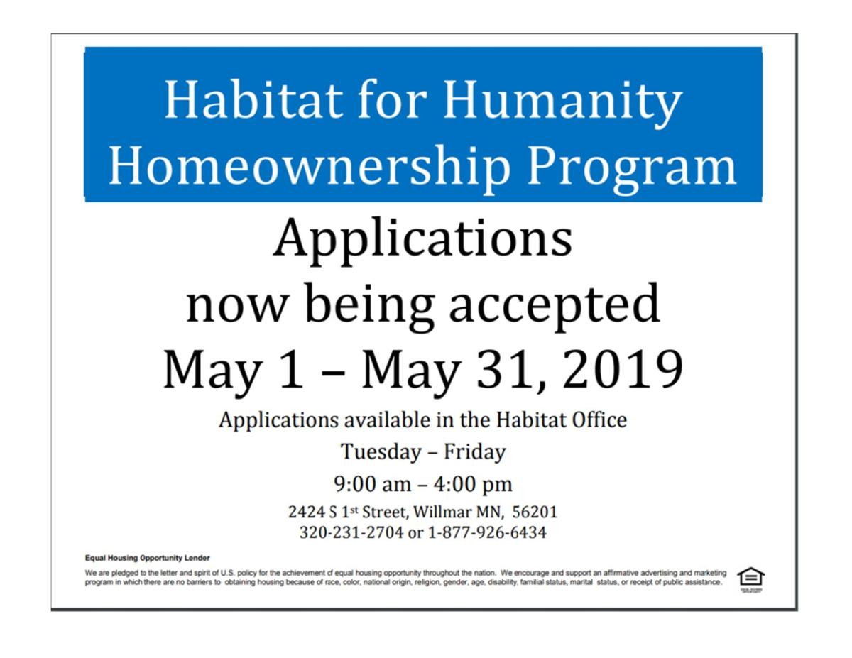 Habitat for Humanity Homeownership Program Applications now being